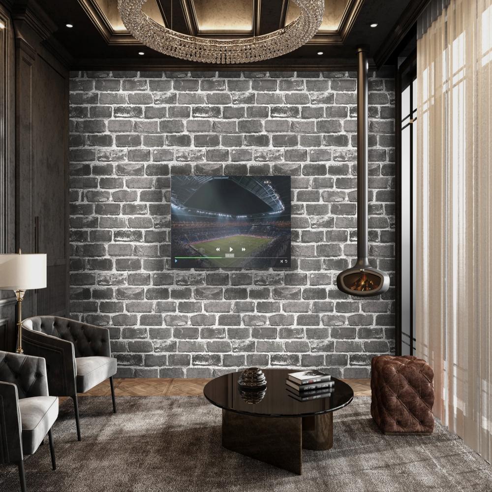 1pc Plane 3D Vintage Grey Brick Peel And Stick Wallpaper Faux Textured Stone Self Adhesive Wallpaper For  Home Wall Decor