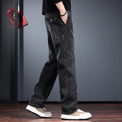 Tooling Jeans Men's Autumn and Winter New Loose Straight Trousers Cleanfit Versatile Casual Men's Pants Trend