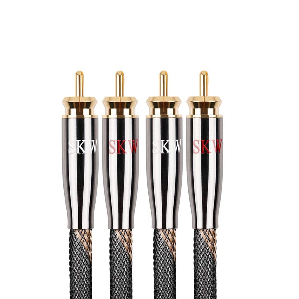 

SKW RCA Audio Cable, 3M [Male to Male] RCA Cable, Stereo Cable, 2RCA to 2RCA, Gold-Plated Connectors, Suitable for Amplifiers, CD Players, Speakers, C