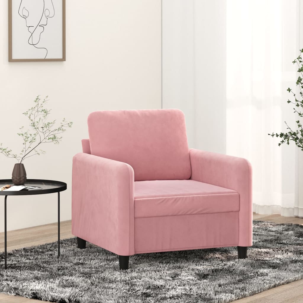 Pink Velvet Armchair 60 Cm