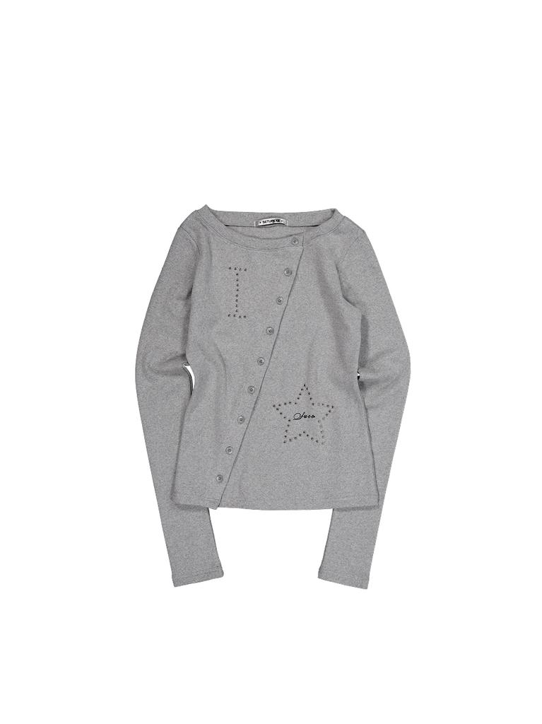 SETUP-EXE Star Button Top / Melange Gray