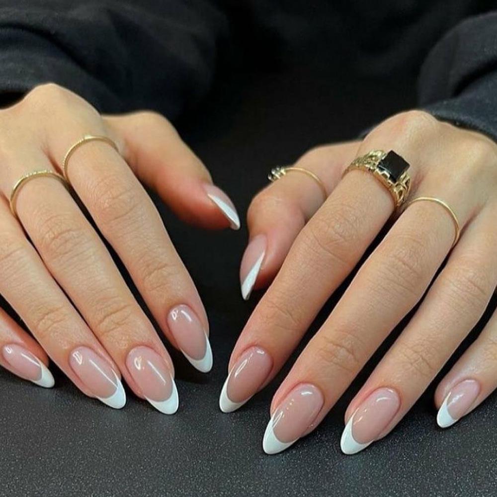 European & American Minimalist White French-Style Wearable Nail Art