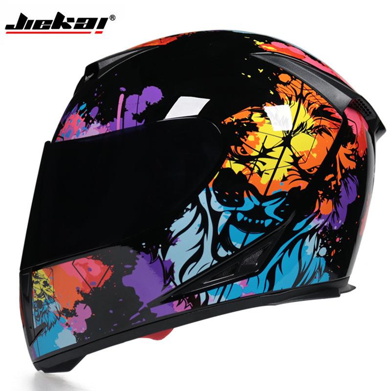 Electric Vehicle Bicycle Helmet Men's and Women's Full Helmet Full Cover Type Personalized Four-season Double Lens Warm Anti-fog Cap