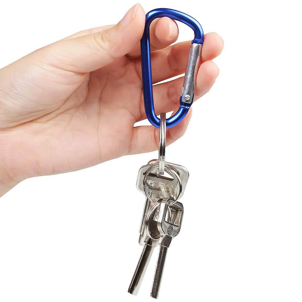 10pcs Aluminium Zinc Zinc Alloy Hiking D-shape Keychain Fishing Carabiner Buckle Keychain Hook