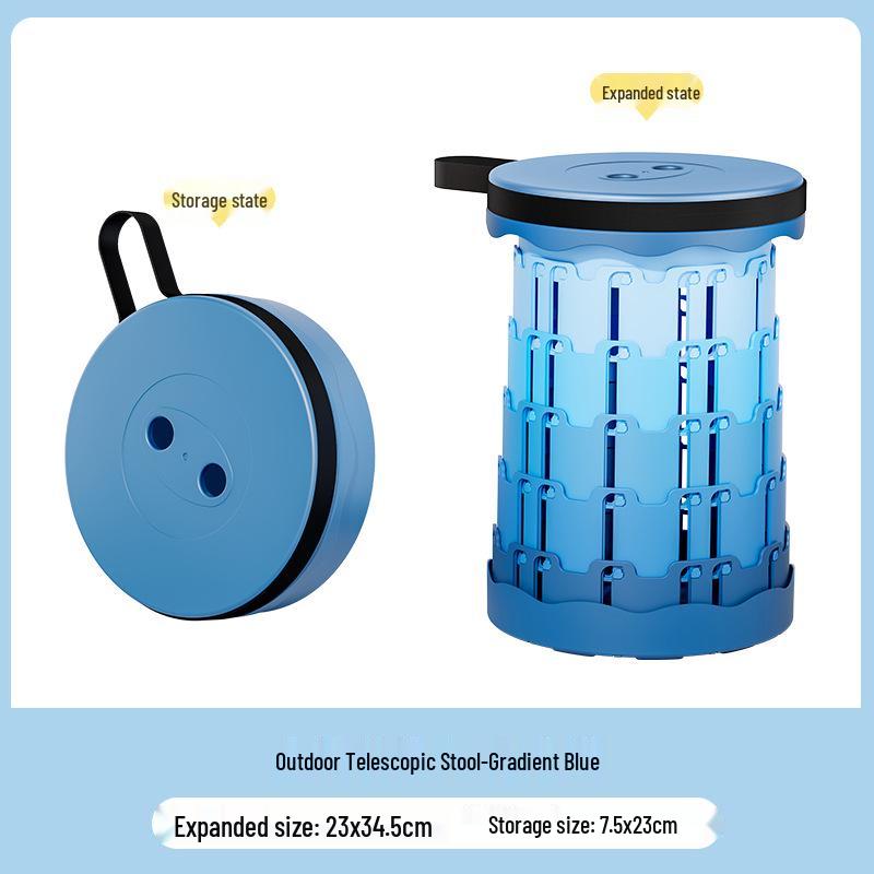 Liancai Składany Teleskopowy Stołek Tęczowy - Przenośne Krzesło Outdoorowe dla Dzieci na Kemping