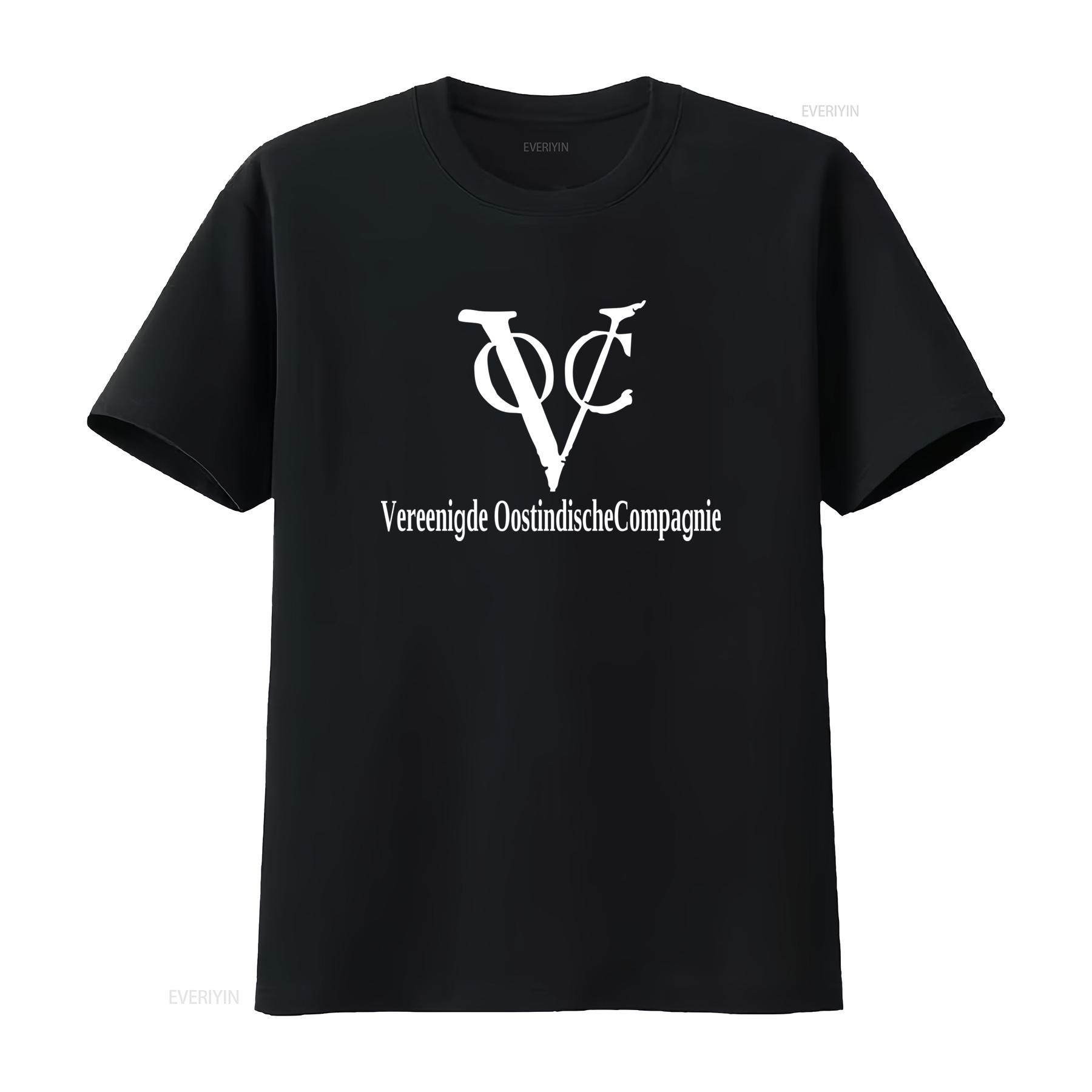 ZheXiong TEE VOC Vereenigde Oostindische Compagnie Vintage Stijl Print T-shirt voor Mannen en Vrouwen 33205 vintage Gewassen Unisex Veelzijdig 4XL