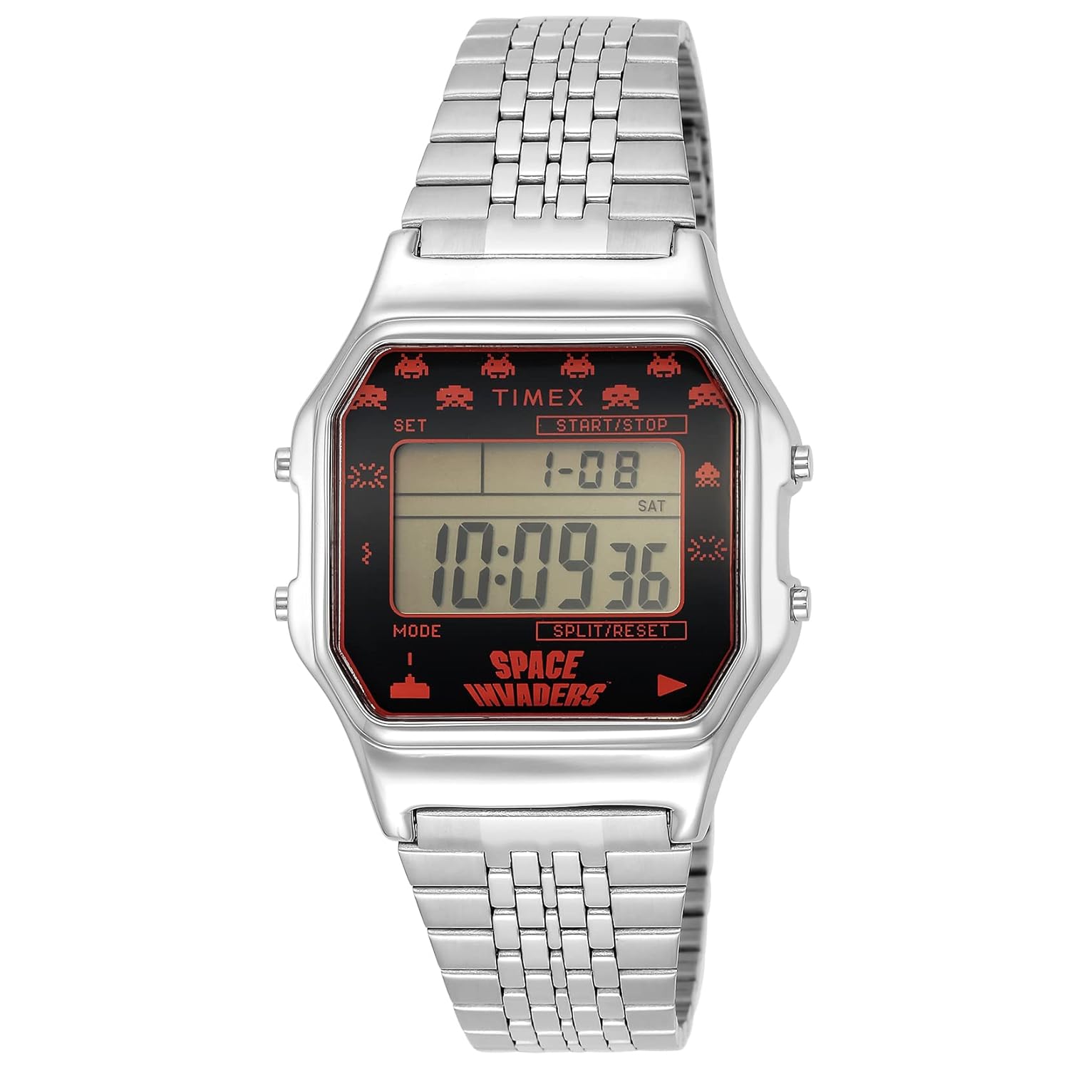 Наручные часы TIMEX Коллаборация Space Invaders TW2V30000 Серебристые