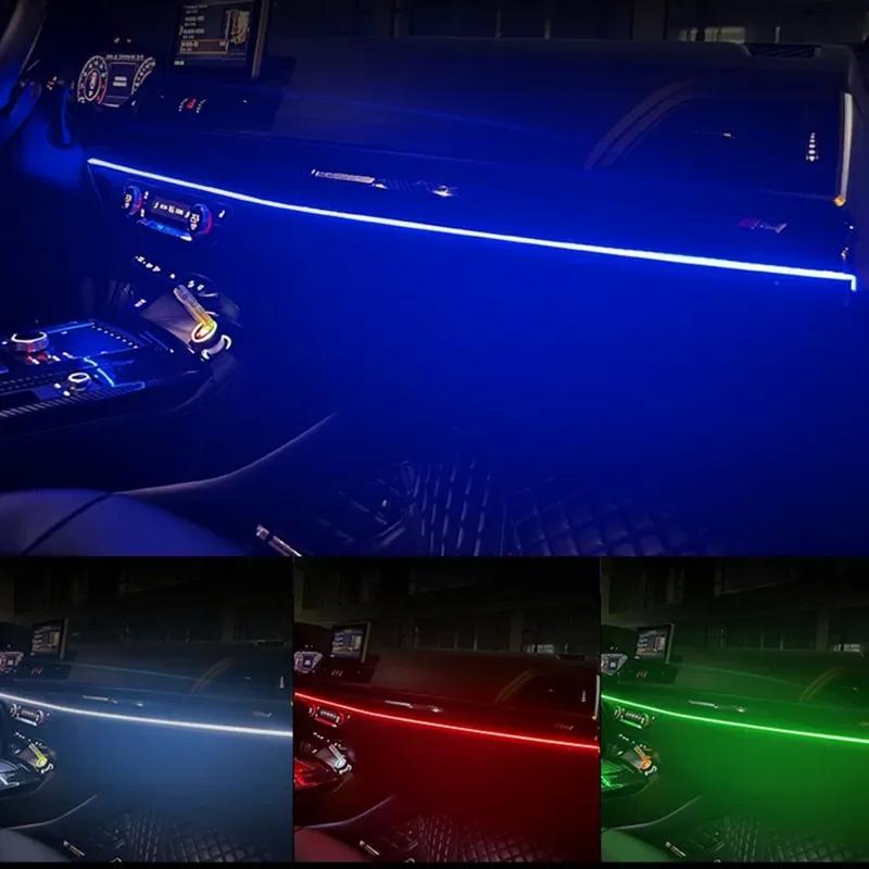 Colorful LED Car Interior Hidden App Remote Control Atmosphere Lamp USB Car Ambient Light Acrylic Strips Dashboard Lights RGB