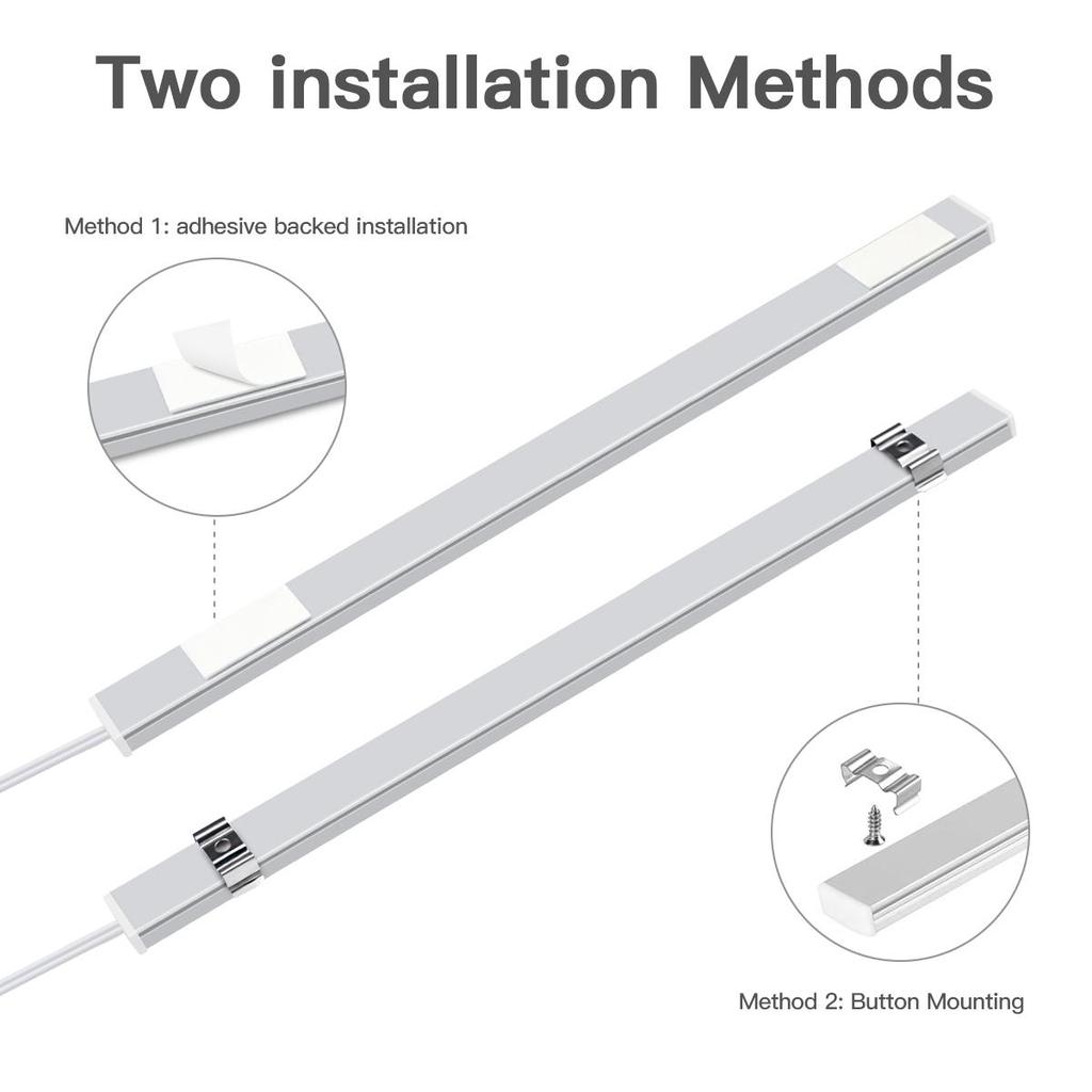 Dolap Altı Dokunmatik Sensörlü LED Işık USB 5V 30CM Kısılabilir Alüminyum Tüp Çubuk Lamba Masa Mutfak Dolap Aydınlatması İçin 3 Adet Bağlanabilir