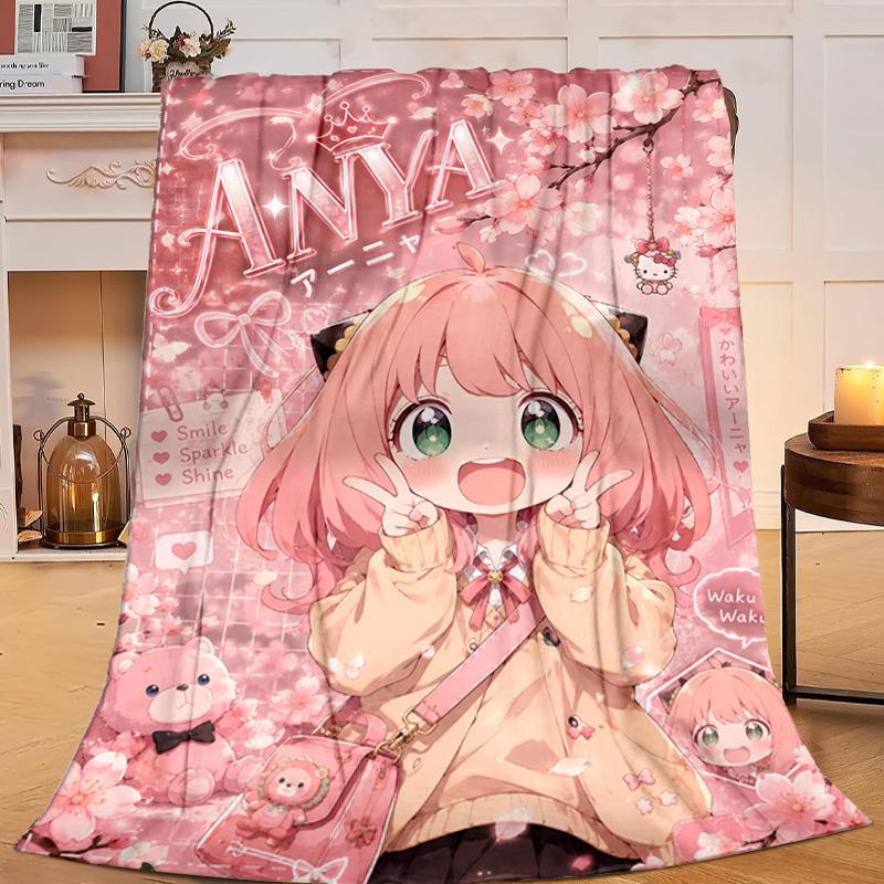 Fantasy Battle Anya Blanket Flannel Throw for Sofa, Travel, Camping, Livingroom, Office, Chair and Bed Soft and Warm Holiday gifts