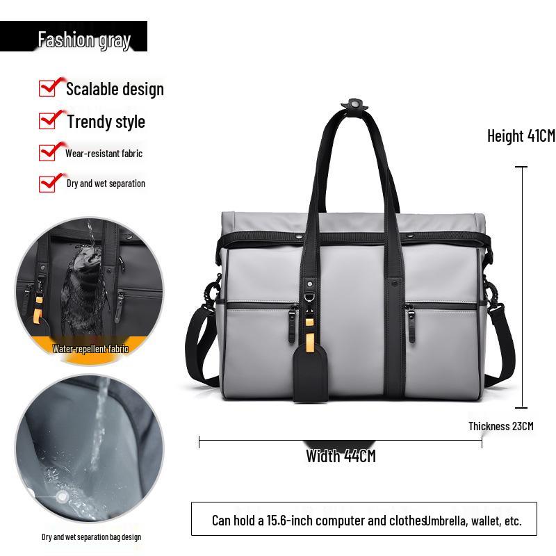 Men's Large Capacity Oxford Cloth Travel Bag for Business and Casual Use with Wet/Dry Separation