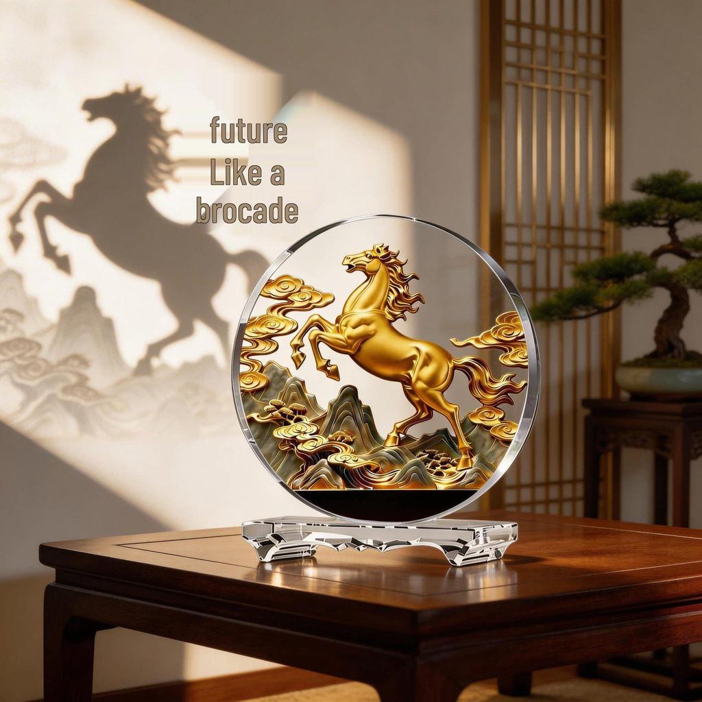 Figurina di Cavallo dello Zodiaco in Cristallo: Amuleto di Successo e Ricchezza per Casa, Ufficio o Regalo