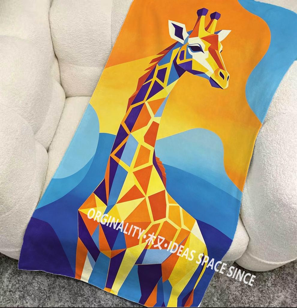 Geometrisches Giraffenmuster Strandtuch Gemustert Sonnenschutz Und Winddicht Geeignet Für Schwimmbad Camping Reisen