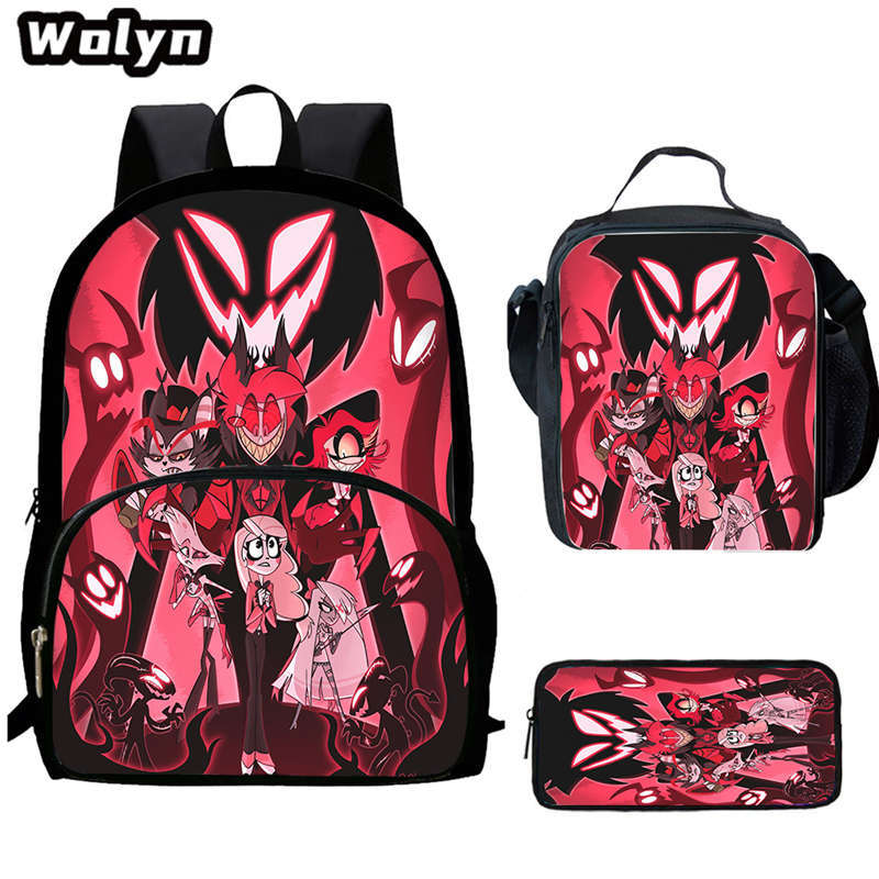 Hell Inn Hazbin Hotel Student School Bag High Value Leisure Oxford Ridge Relief Backpack