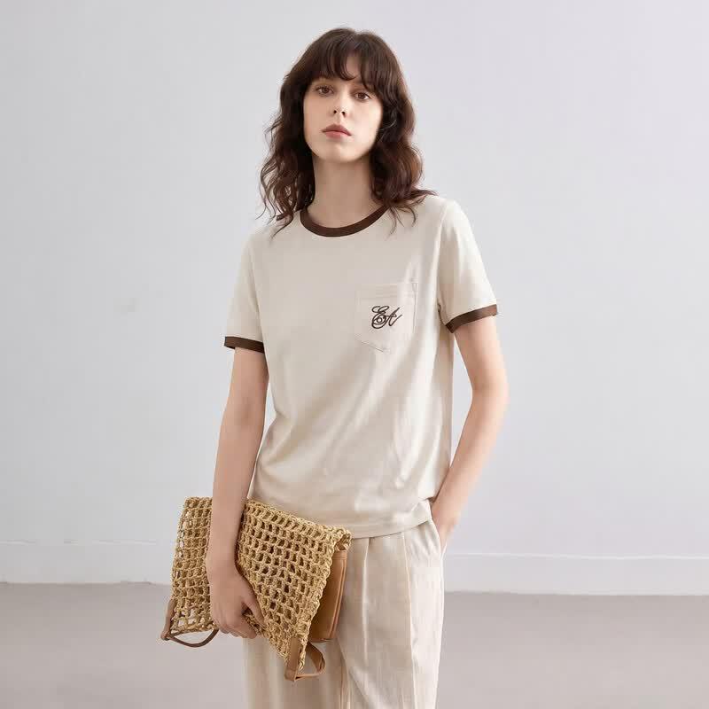 Demana Embroidered Cotton T-Shirt S