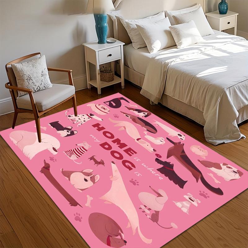 

Pink Carpet Home Is Where My Dog Is Entry Door Mat Non-Slip Washable Rug Home Decor Rugs for Bedroom Carpets for Living Room 40x60CM