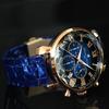 Salvatore Marra Men's Blue Watch with Faceted Glass, Chronograph, and Acetate Strap, SM19104A-PGBL