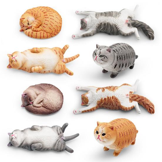 PVC Simulated Cat Model Miniature Kitten Figurine Statue Sculpture Educational Animal Toy Desktop Decoration