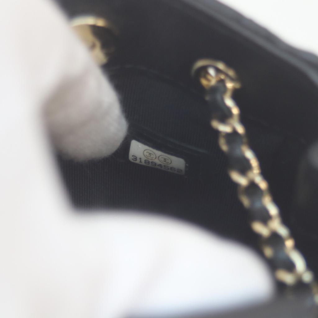 Chanel No. 31 AS3176 Black Lamb GHardware Mini Chain Bag Shoulder Bag blackUsed