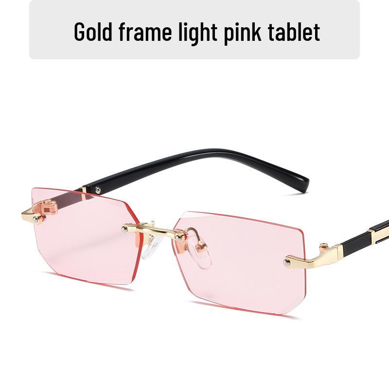 Frameless Square Women's Sunglasses - Trendy, Blue Light Blocking Glasses for Live Broadcasts