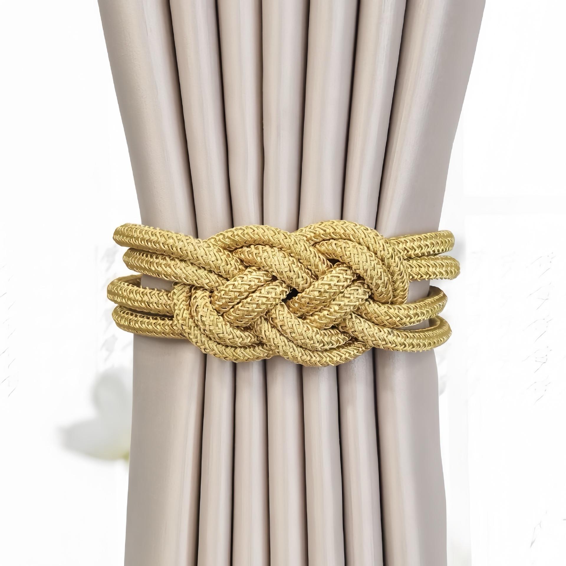 

Punch-Free Curtain Tiebacks Factory, New Chinese Knot Magnetic Straps, Elegant Home Decor for Living Room & Bedroom ONE SIZE FITS MOST&FABRIC
