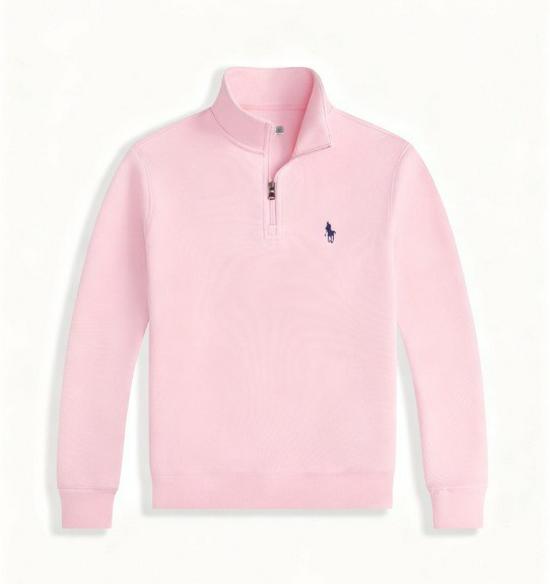 

Чоловіча худі-поло з вишивкою коня, зі стійкою та напівблискавкою XL рожевий