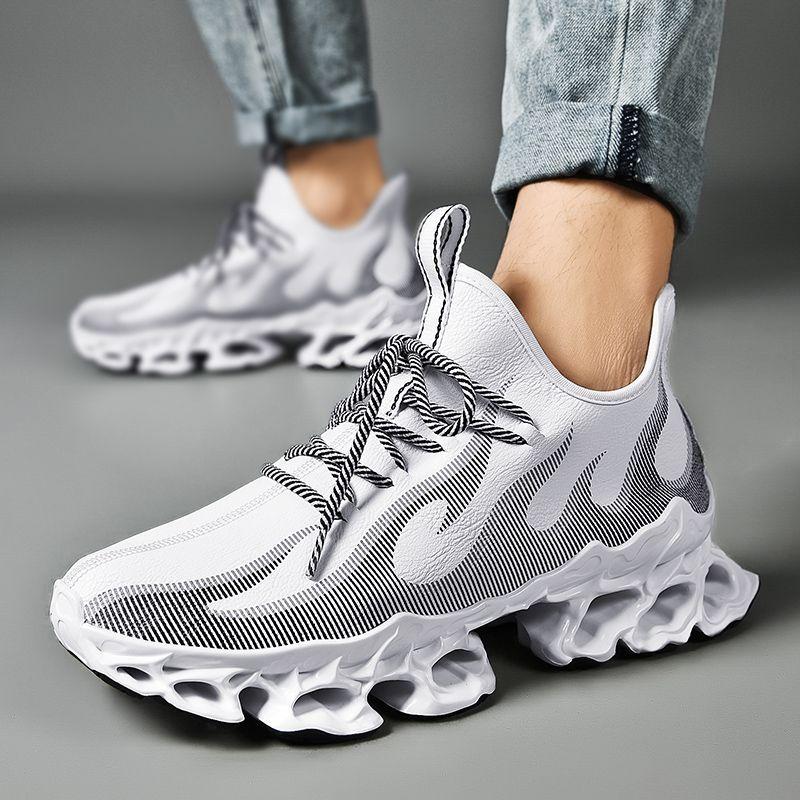 Men's Shoes Tide Men's Waterproof Leather Sneakers Shock Absorption Heightened Casual Shoes Men's Student Shoes
