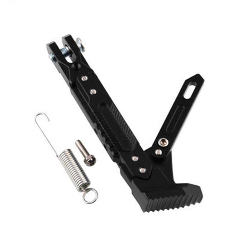 1Pcs Black Cnc Motorcycle Adjustable Side Tripod Holder Foot Kick Stand Support