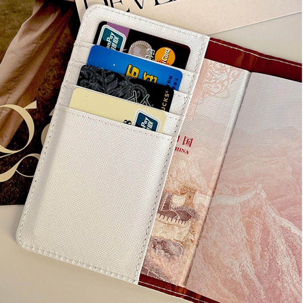 New PU Leather Passport Holder Multi-function Ultra-thin Passport Bag Cartoon Portable Travel Accessories