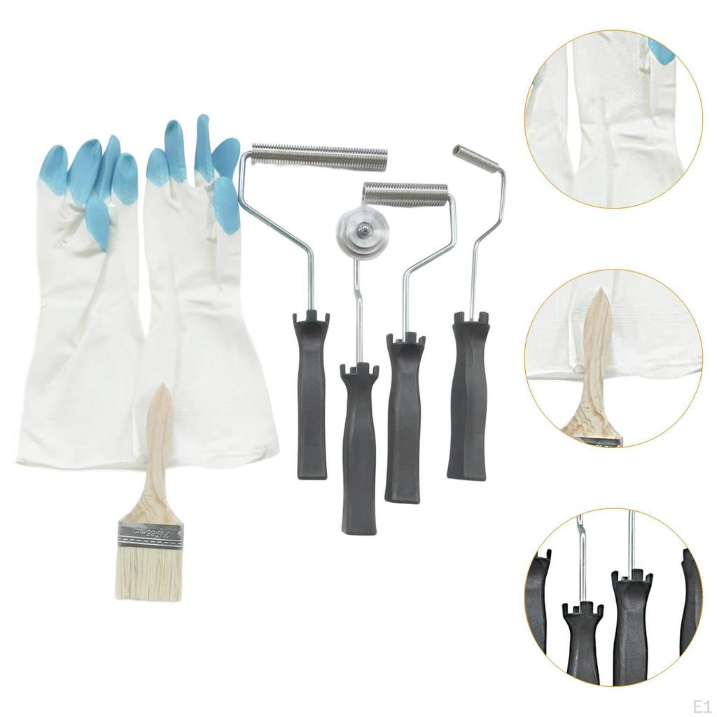 Fiberglass Roller Tool Laminating Paint Kit with Gloves DIY Projects Bubble Rollers