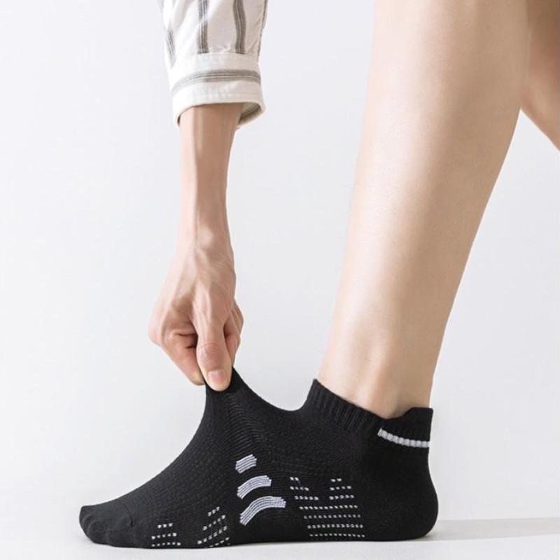 5/10 párů Pánské sportovní bavlněné ponožky Ponožky ke kotníku s nízkým pasem Absorpční pot Prodyšné ponožky Lot
