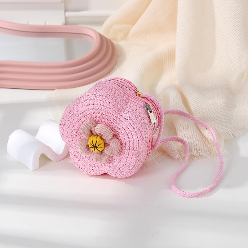 Süße florale Sommer-Strohhut-gewebte Crossbody-Mini-Tasche 2025