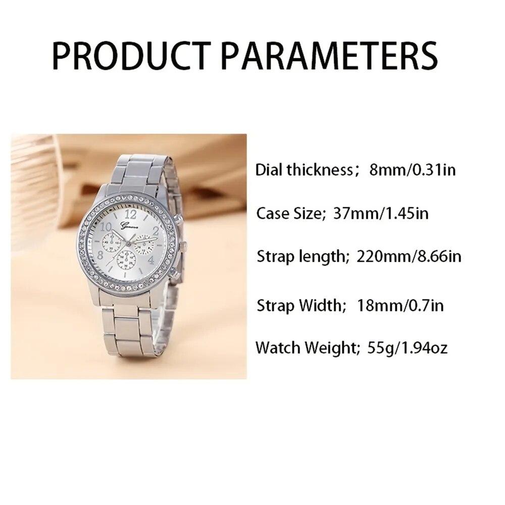 1 Set Montres-bracelets à Quartz pour Dames Montre-bracelet de Mode Montre Habillée Montres Femmes Diamants en Cristal Montre Or Femmes Montre Femme Actualités