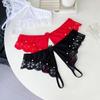 Low Waist Sheer Mesh Lace Thong Pearl Decor Mesh T Panties Lace Underwear Ladies
