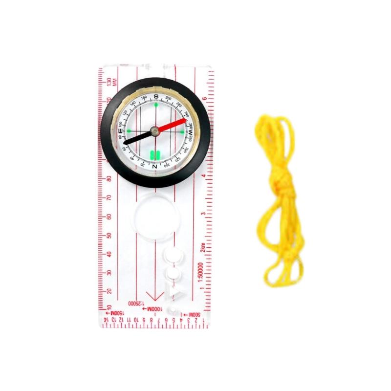 Orientation Compasses, Hiking Navigation Map Scale Ruler Compasses, Multifunctional Magnifier Compasses for Map Reading