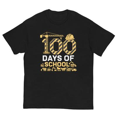 100 Days Of School Construction Vehicle 100th Day Boys Kids T-Shirt