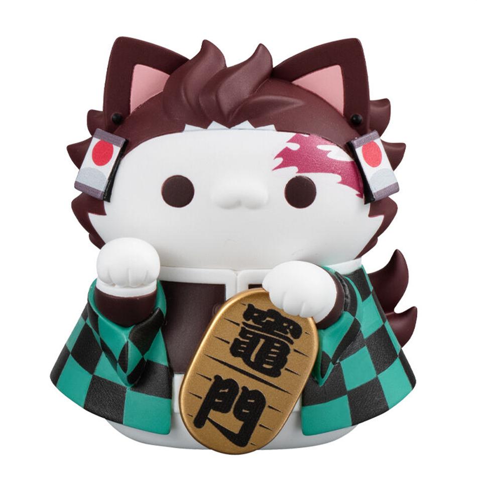 Demon Slayer Figure Toy Anime Kimetsu No Yaiba Q Version Lucky Cat Tanjiro Nezuko Inosuke Zenizu PVC Figurine Model Doll Gifts
