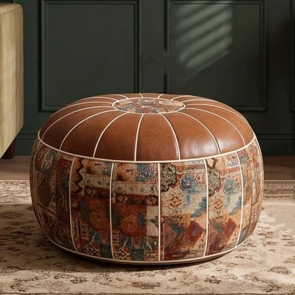 PU Leather Sofa Stool Cover Large Capacity Storage Bag Multi-functional Floor Seat Cushion Bedroom