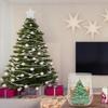 Drinking Cup with Christmas Tree Sparkles Double Walled Sparkling Christmas Tree Glass Mug for Warm Beverages