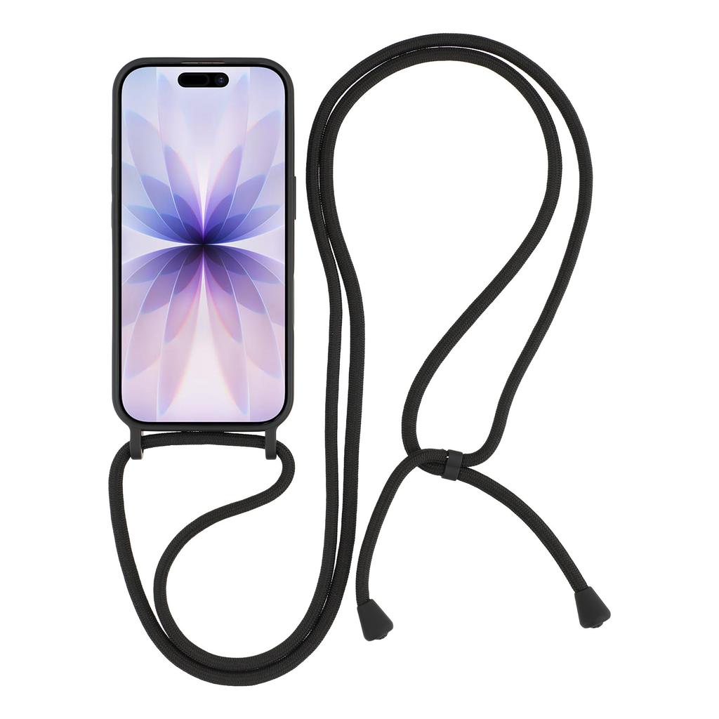 Für iPhone 17 Hülle Flüssigsilikon Schutzhülle mit Umhängeband