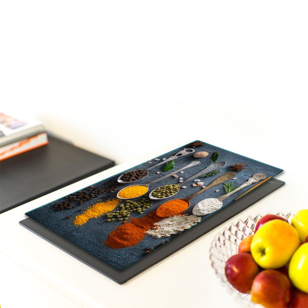 GLASS PLATE BOARD PANEL TABLETOP 30x52 SPICES