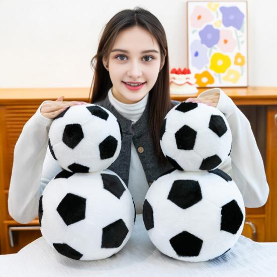 Baizihuahu Soccer Plush Toy, Football Shaped Stuffed Animal, Soft Hug Pillow for Sports Fans, Game Day Gift Kids Boys Girls