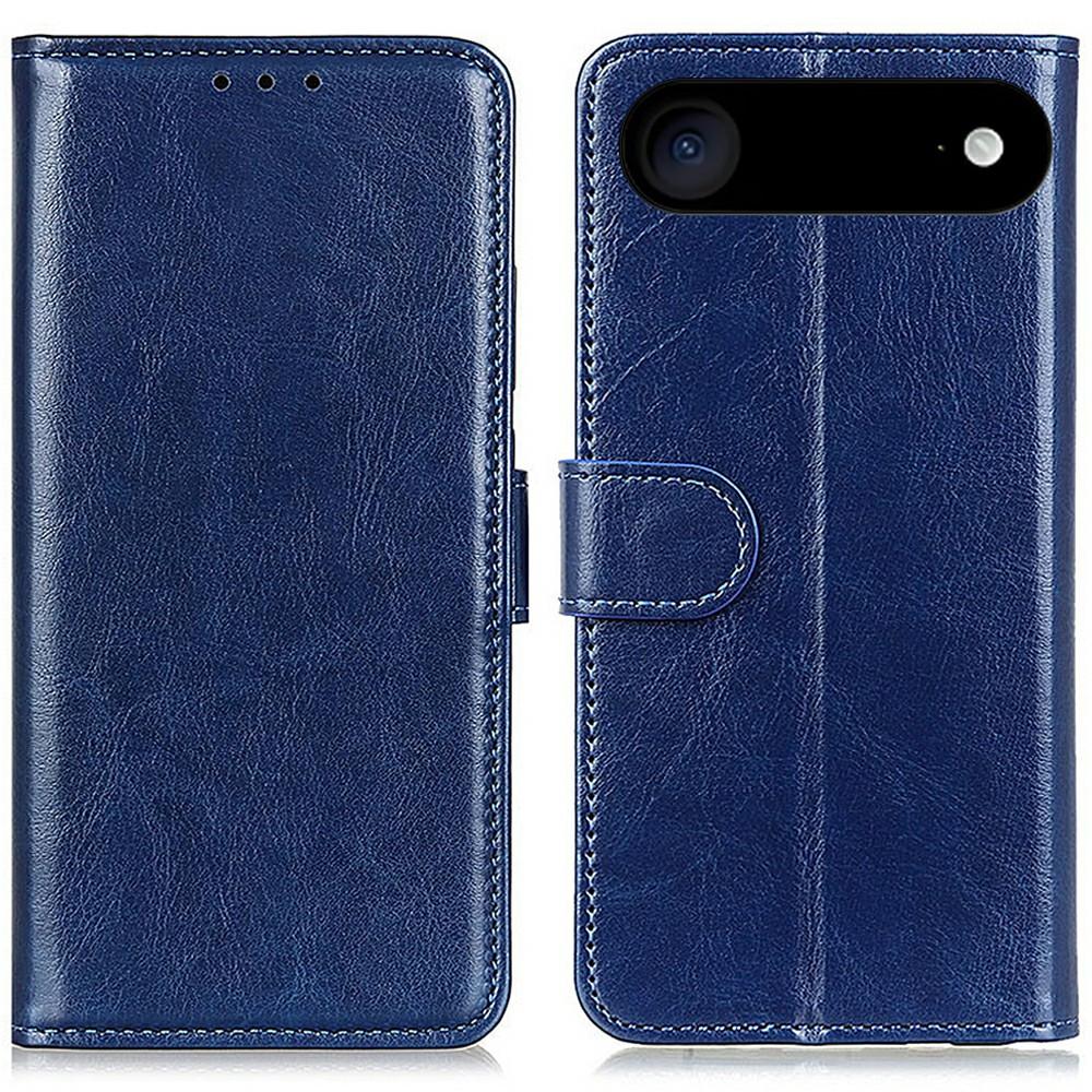 For iPhone 17 Air Case Crazy Horse Texture PU Leather Phone Stand Cover