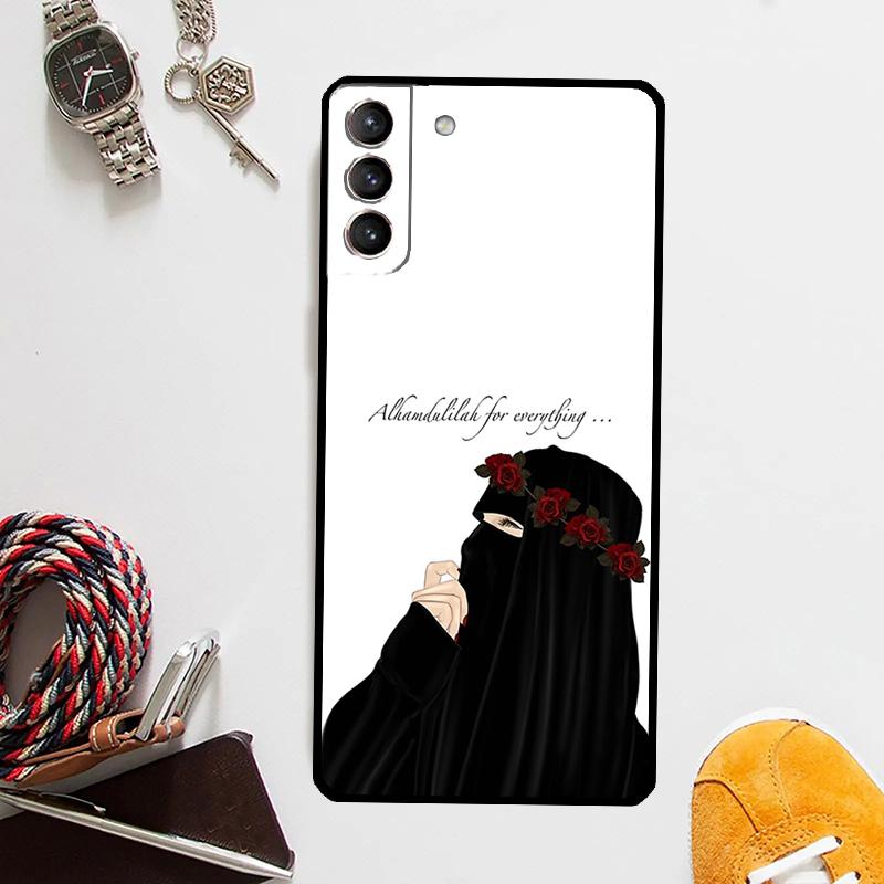 Étui Musulman Hijabi pour Filles Samsung Galaxy S24 S23 S22 Ultra Note 20 10 S8 S9 S10 Plus S20 FE S21 FE Housse
