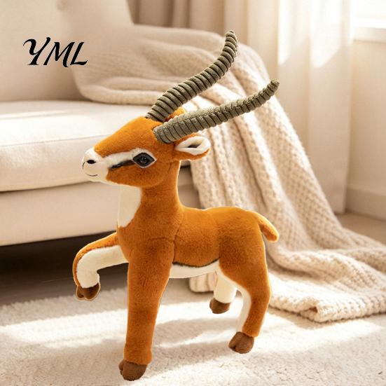 Skin Friendly Polyester Fiber Doll Plush Tibetan Antelope Doll, Posable Stuffed Toy, Cute Toy Cuddly Animal, Collectible Gift for Kids Home