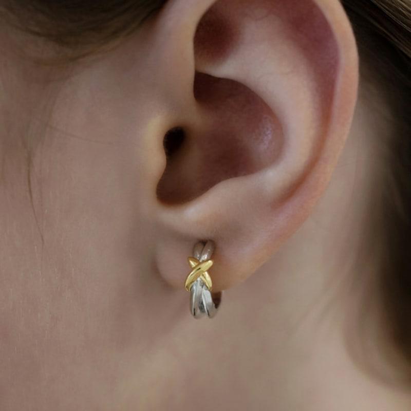 TATIANA Axis Cross Hoop Earrings EC3203