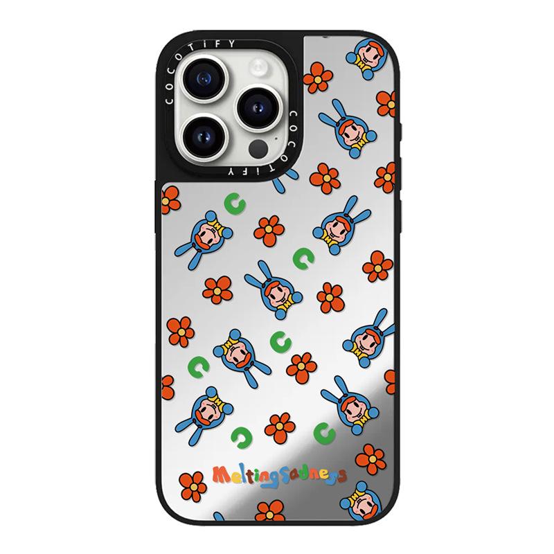 Flower World Rabbit for IPhone15promax for Apple 16/14/13 Artist Trendy Mirror 12