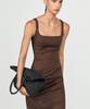 Masimodutti Cotton Blend Strap Midi Dress