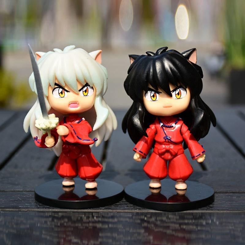 New Inuyasha Anime Figure Higurashi Kagome Miroku Sesshoumaru Action Figure Q Version Toys Pvc Model Doll Gifts for Kids