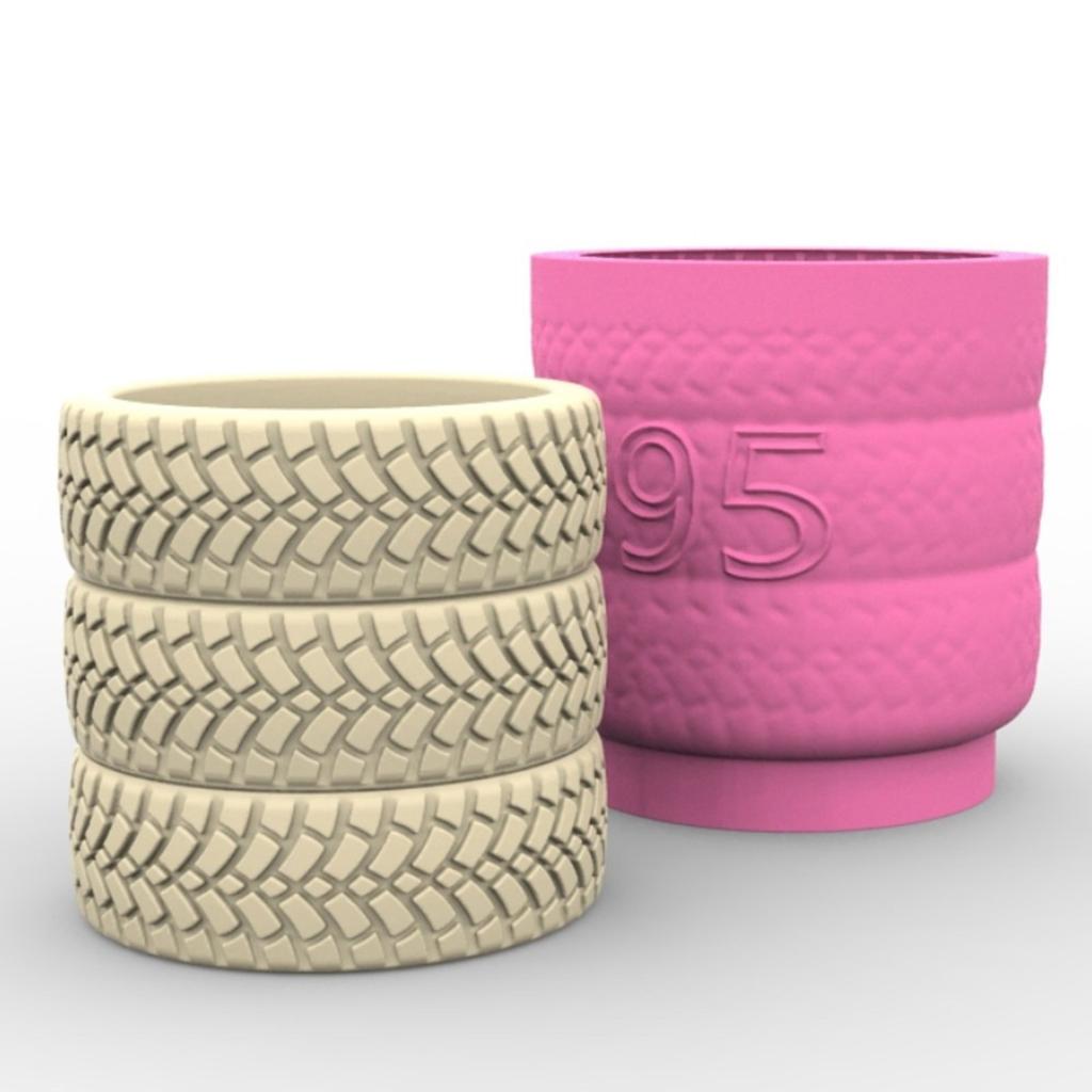 Elegant Tyre Sturdy Silicone Mould Portable for Resin and Clay Creative Flower Pots Pen Holder Cast Craft Supplies
